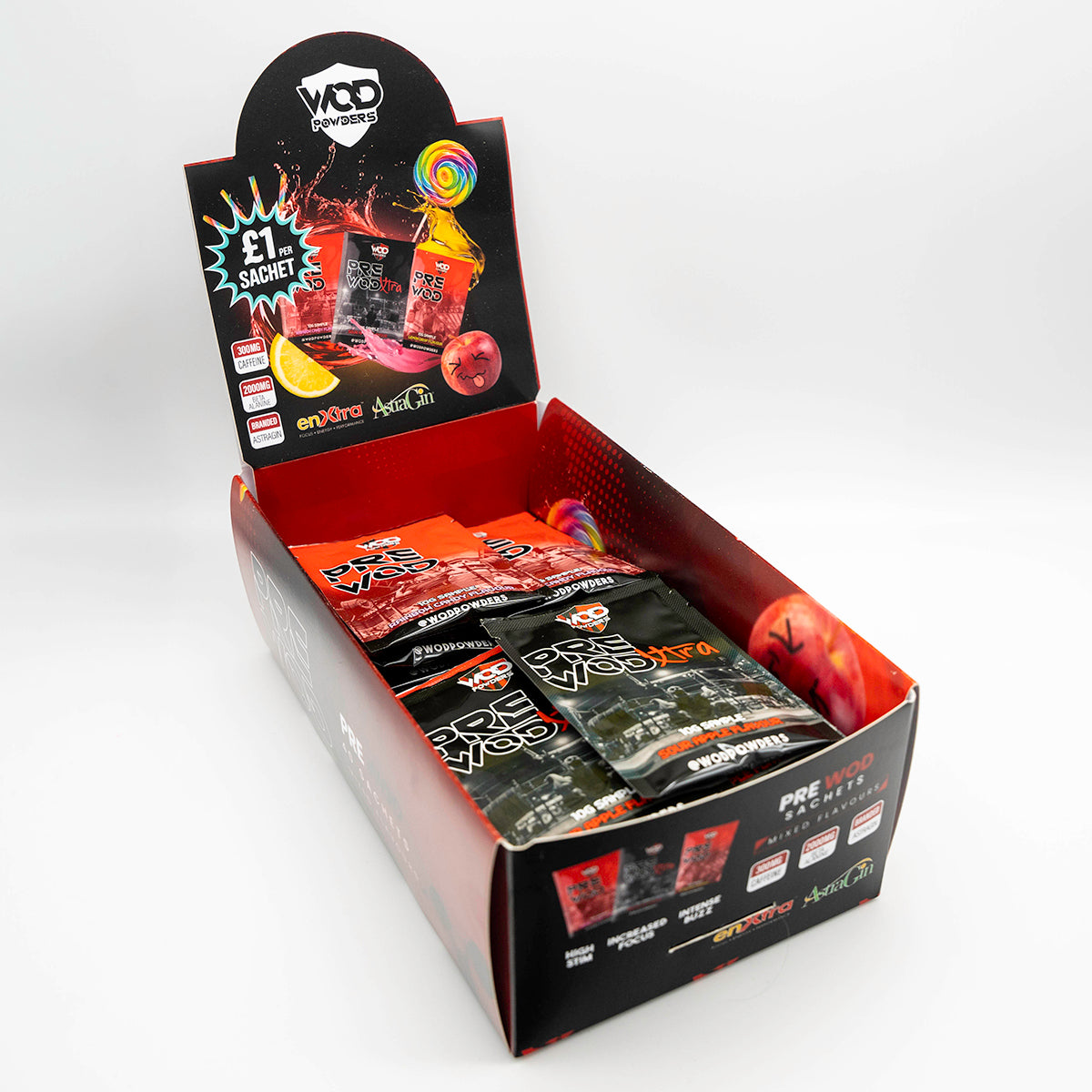 PRE WOD DISPLAY BOX - 40 SACHETS - WHOLESALE